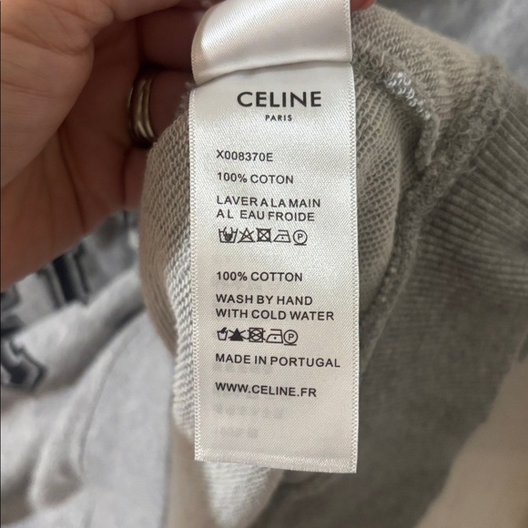 Celine Runway SS 2021 Grey Varsity Logo Cropped Sweatshirt - Picture 7 of 8